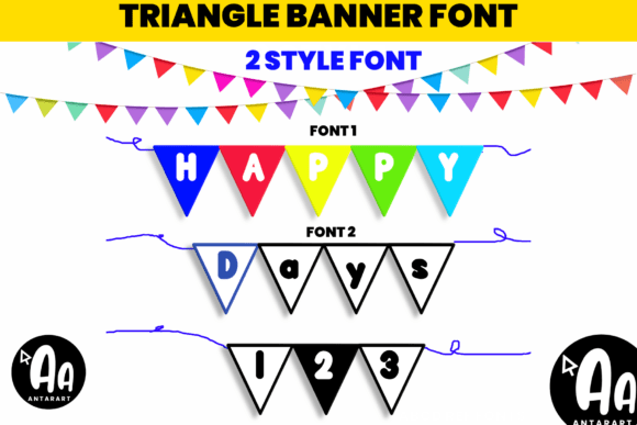 Abcd Ref Triangle Banner1 Font for Product Creators