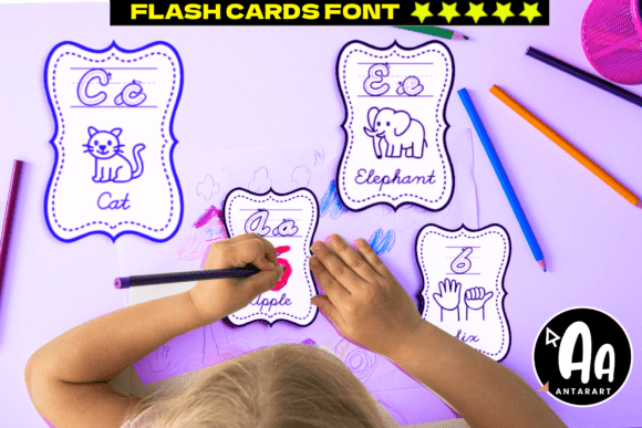 Boost Your Brand with the Cursive Flashcards Letters Numbers Font