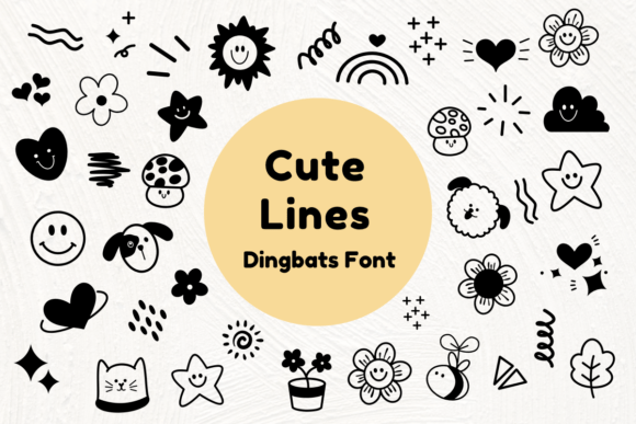 Cute Lines: A Charming Dingbats Font for Editorial Design