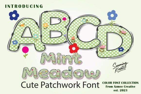 Discover the Charm of Mintmeadow: A Pastel Patchwork Font