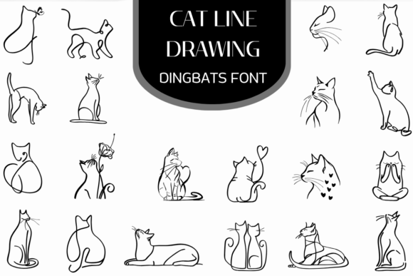 Enhance Your Brand with Cat Line Drawing Font