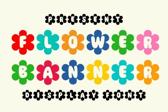 Flower Banner: A Retro-Inspired Decorative Font