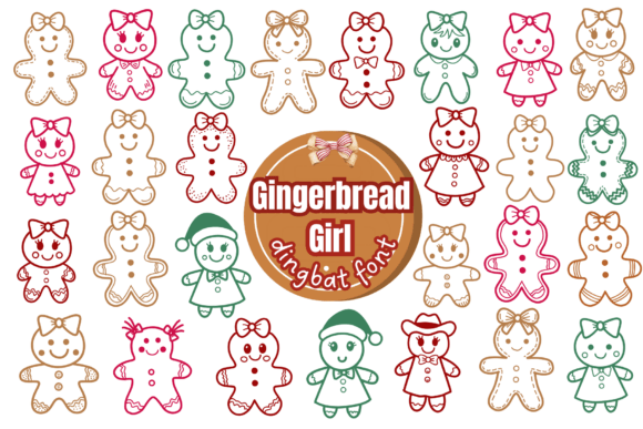 Gingerbread Girl: A Festive Dingbat Font for Holiday Branding