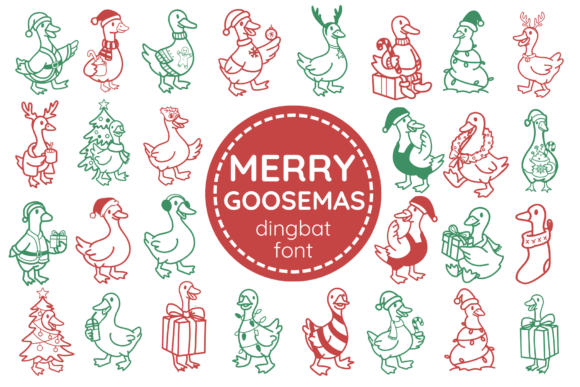 Merry Goosemas Dingbat Font for Crafters and Holiday Designs