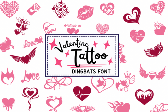Valentine Tattoo: A Romantic Dingbats Font for Creative Projects